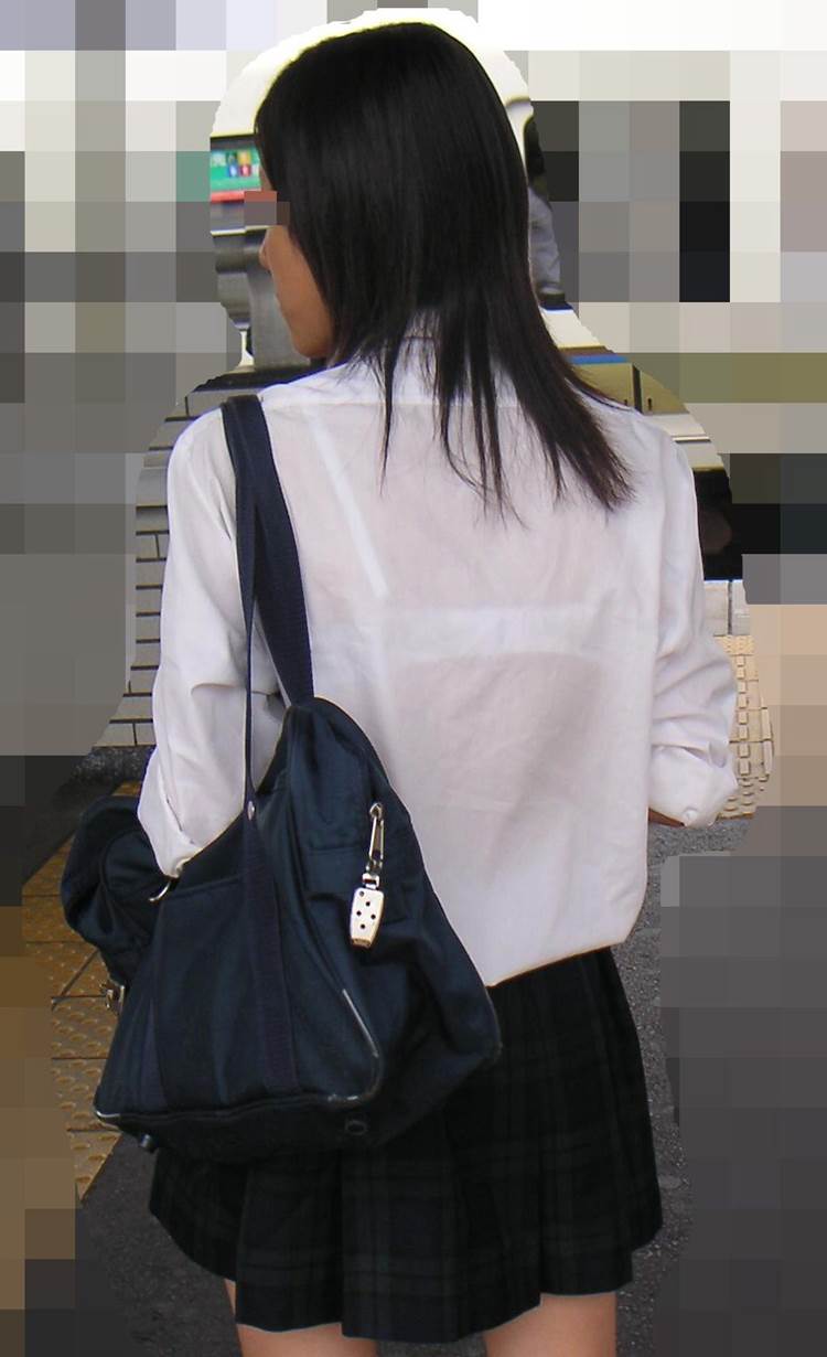 夏服JKエロ画像47枚 透けブラしまくりな制服女子高生の盗撮集め 